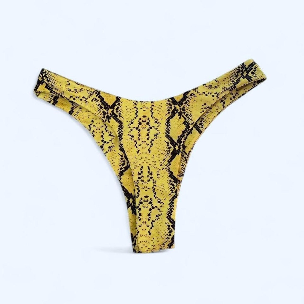 Yellow‎ snake print bikini bottoms size S